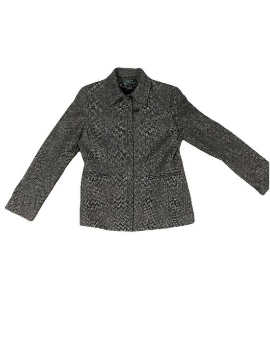 Lauren Ralph Lauren Jackets & Blazers - LAUREN RALPH LAUREN Women’s 8 Gray Herringbone Woolmark Wool Zip Jacket Lined